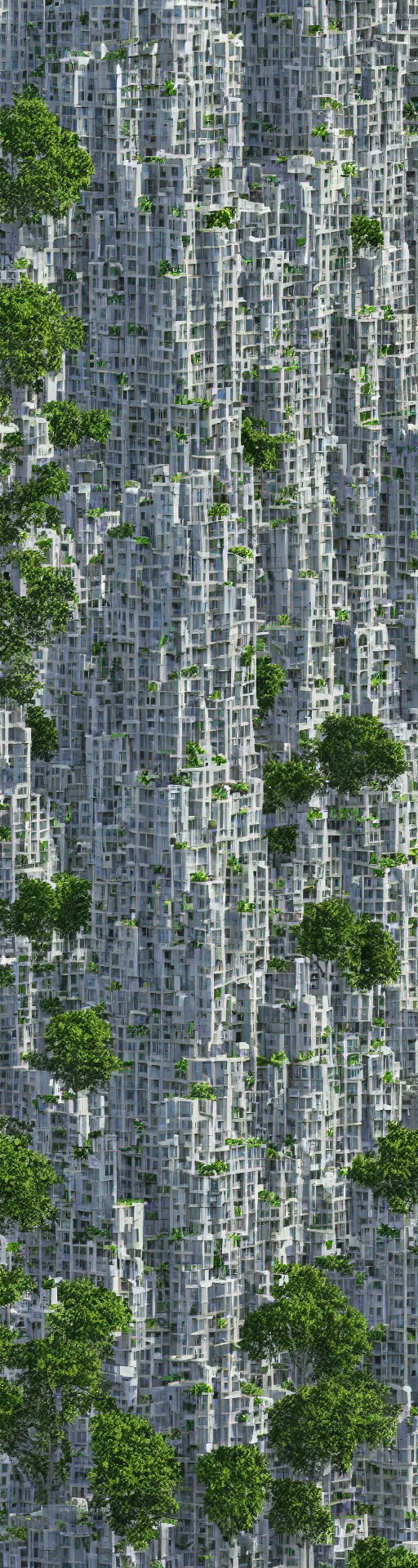 Image similar to solarpunk highrise building in the style of antoni gaudi, green terrace, architecture, octane render, realistic render, dusk lighting, architectural visualization