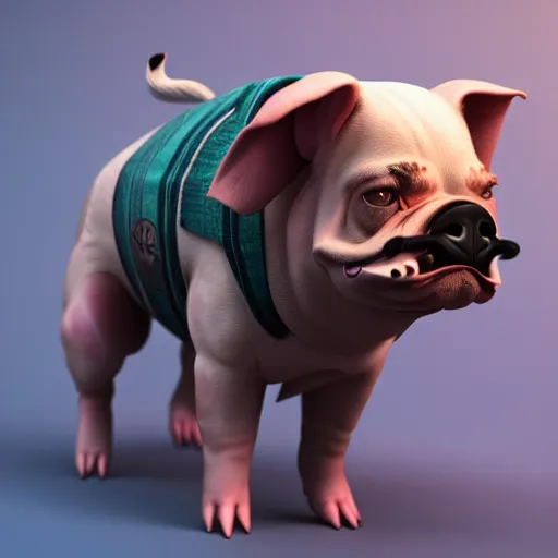 Image similar to a fusion of a dog and a pig, hyperdetailed, artstation, cgsociety, 8 k