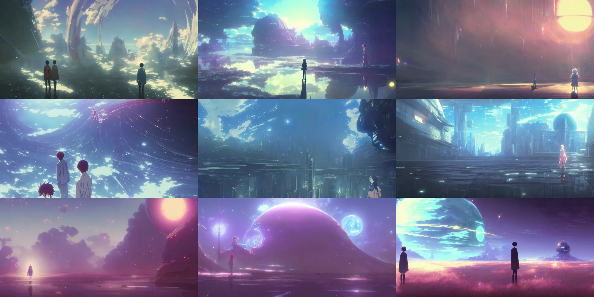 Prompt: a high definition screenshot from the haunting and strange science fiction anime anime film ; a strange and ethereal dreamscape, digital painting by makoto shinkai, akira toriyama, sparth, moebius moebius, surrealism, trending on artstation