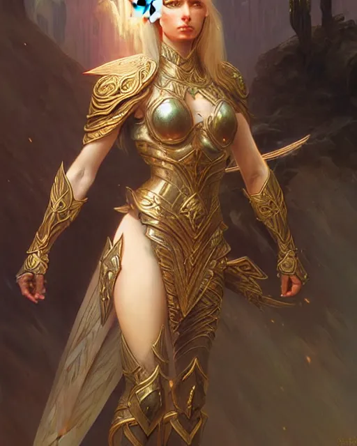 Prompt: a female elf warrior in phoenix armor, light effect, unreal engine, feminine, powerful! intricate, elegant, highly detailed, digital painting, art stations, concept art, smooth, sharp focus, illustration, art by gaston bussiere and alphonse mucha