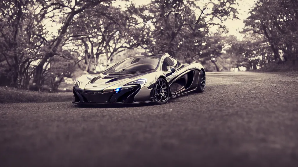 Prompt: soft bokeh photo of a mclaren p 1, cinematic, fine details, symmetrical, 4 k, digital art, wallpaper