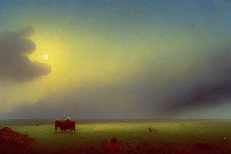 Prompt: great plains americana landscape by ivan aivazovsky