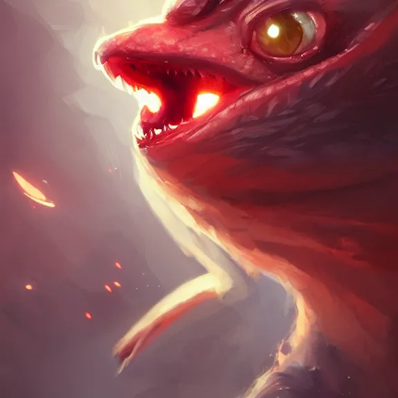 Prompt: an image of a cute baby dragon, eyes glinting red as it looks at the camera, mid - shot, middle shot, by sylvain sarrailh, rossdraws, ambient light, concept art, ultra detailed, fantasy artwork, 8 k, volumetric lighting, trending on artstation, award winning, very beautiful.