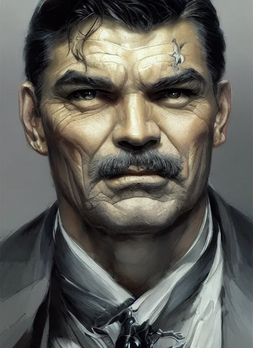 Image similar to Portrait of Clark Gable, marvel comics, dark, intricate, highly detailed, smooth, artstation, digital illustration by Ruan Jia and Mandy Jurgens and Artgerm and Wayne Barlowe and Greg Rutkowski and Frank Frazetta