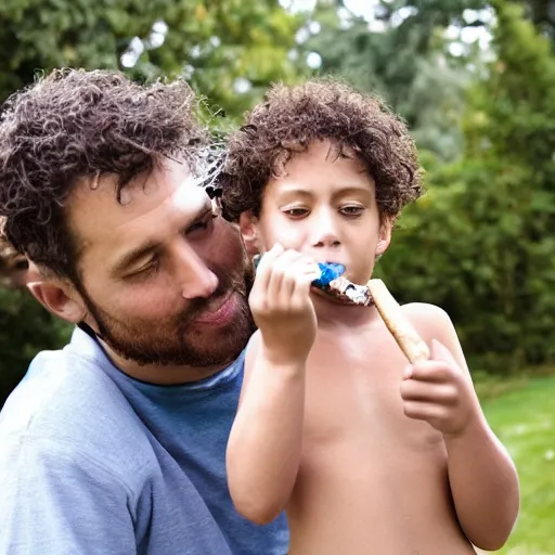 Image similar to Father and son smoking cannabis