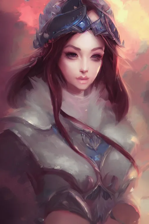 Prompt: a portrait of a cute fantasy girl by Ross Tran