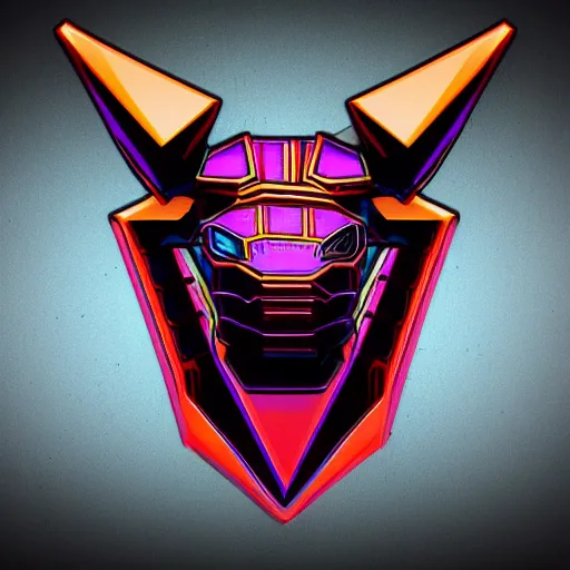 Image similar to stylized cyberpunk minotaur logo