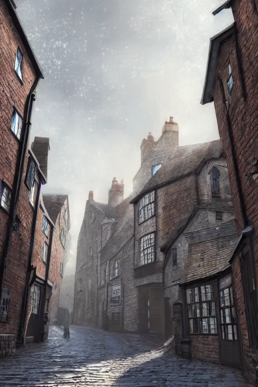 Image similar to a beautiful urban sketch of the shambles and little shambles york, 8 k, frostbite 3 engine, cryengine, dof, trending on artstation, digital art, crepuscular ray, art by ian fennelly