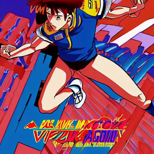 Image similar to top gun maverick playing volleyball against asuka langley, sprite, vaporwave nostalgia, directed by beat takeshi, visual novel cg, 8 0 s anime vibe, kimagure orange road, maison ikkoku, sketch by osamu tezuka, directed by makoto shinkai and beat takeshi