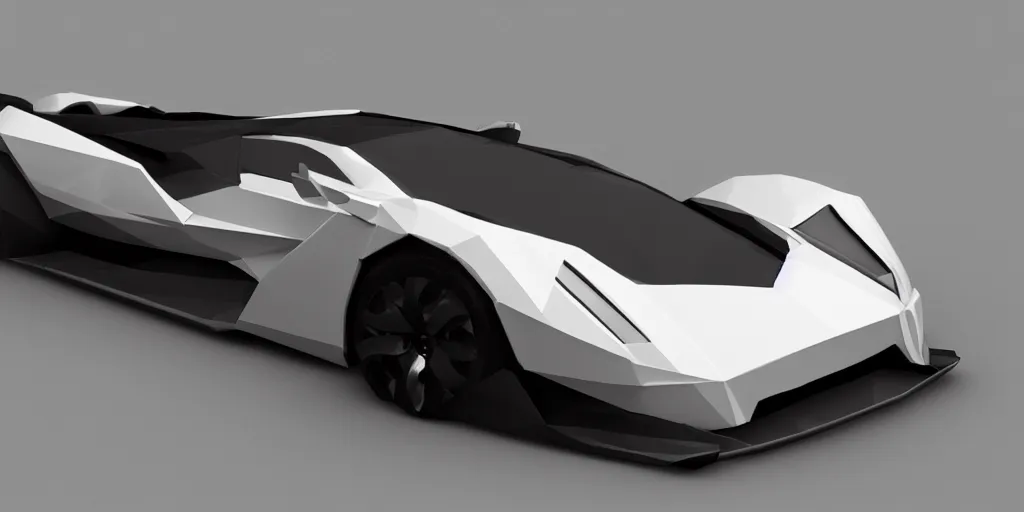 Image similar to a low poly object of a sport car, unreal engine