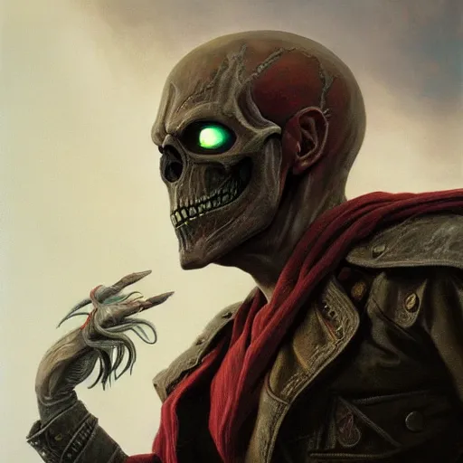 Prompt: Red Skull, elden ring boss, matte painting, detailed, elden ring, oil on canvas