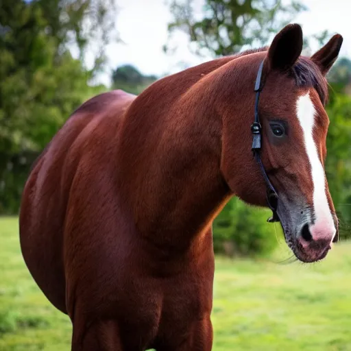 Prompt: a talking horse