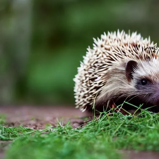 Image similar to still image of a cute hedgehog with pepperoni stuck to its back, photo