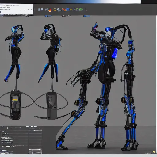 Prompt: professional engineering CAD exploded view of a realistic android bodyguard modeled after gordon freeman, solidworks, catia, autodesk inventor, unreal engine, gynoid cad design inspired by Viktor Antonov and Boston Dynamics and Ross Tran and WLOP, product showcase, octane render 8k