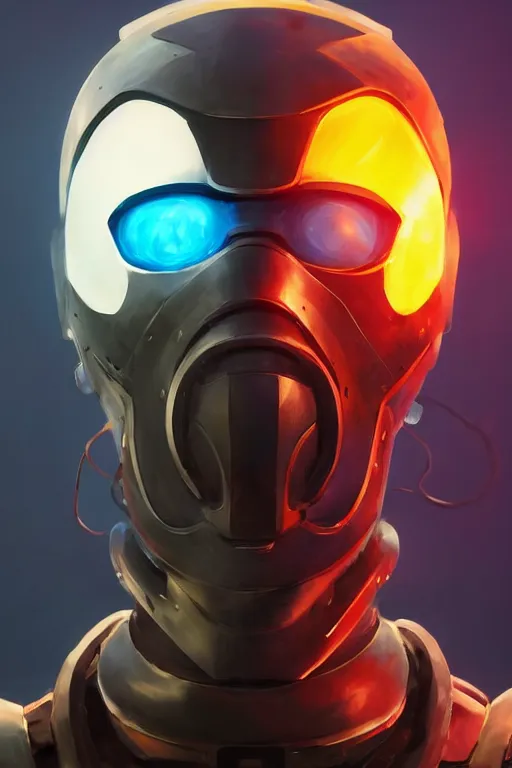 Image similar to epic mask helmet robot ninja portrait stylized as fornite style game design fanart by concept artist gervasio canda, behance hd by jesper ejsing, by rhads, makoto shinkai and lois van baarle, ilya kuvshinov, rossdraws global illumination radiating a glowing aura global illumination ray tracing hdr render in unreal engine 5