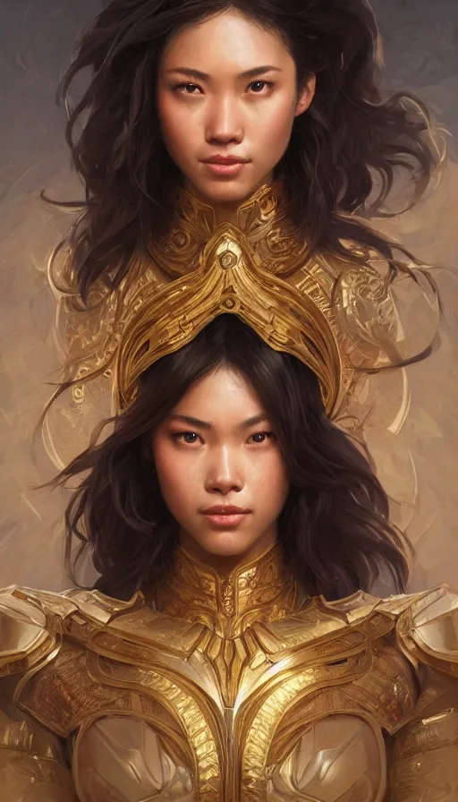 Image similar to paladin, perfectly-centered-Portrait of the most beautiful women on the planet, sweaty, asian, insane, intricate, highly detailed, digital painting, artstation, concept art, smooth, sharp focus, illustration, Unreal Engine 5, 8K, art by artgerm and greg rutkowski and alphonse mucha