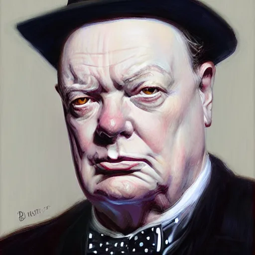 Image similar to Winston Churchill as a fantasy D&D character, portrait art by Donato Giancola and James Gurney, digital art, trending on artstation