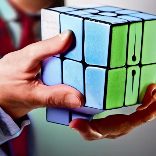 Image similar to man touches a cube that contains all knowledge and is vaporized instantly