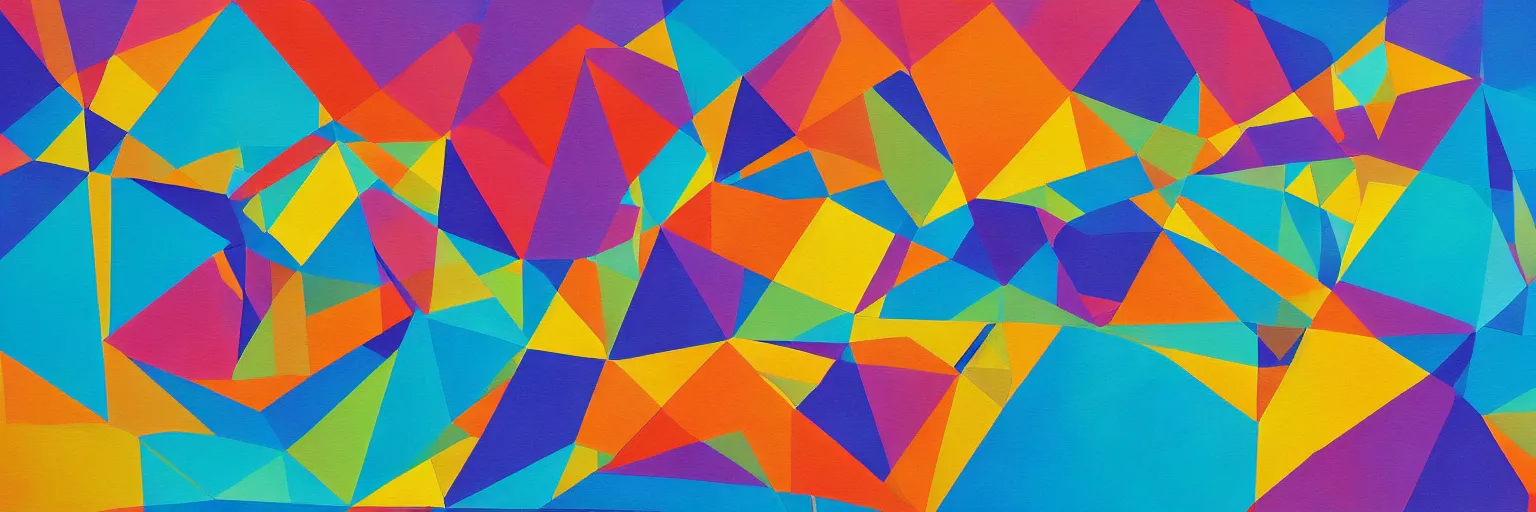 Image similar to abstract landscape, Mural, Hyperprism, Geometric, Polygonal