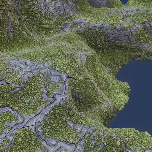 Prompt: a extremely high detailed 3 d render of a topography map for stockholm unreal engine