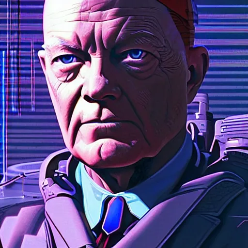 Prompt: dwight eisenhower. a clever cyberpunk merc, centered in the frame, cyberpunk concept art by james gurney, Jean Giraud and josan gonzales, digital art, highly detailed, intricate, sci-fi, sharp focus, Trending on Artstation HQ, deviantart, 4K UHD image