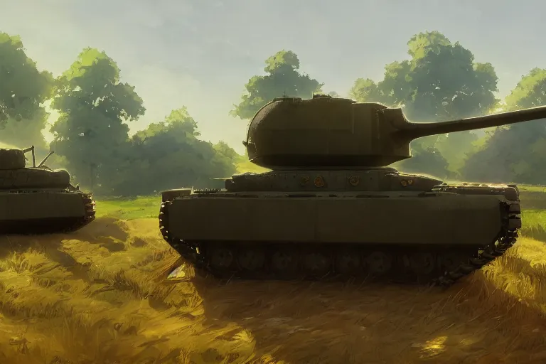 Image similar to church combined with a tank. in an open field. key visual, conceptart, ambient lighting, highly detailed, digital painting, artstation, concept art, sharp focus, by makoto shinkai and akihiko yoshida and greg manchess