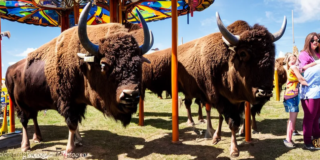 Image similar to fair rides petting zoo bison focus photography