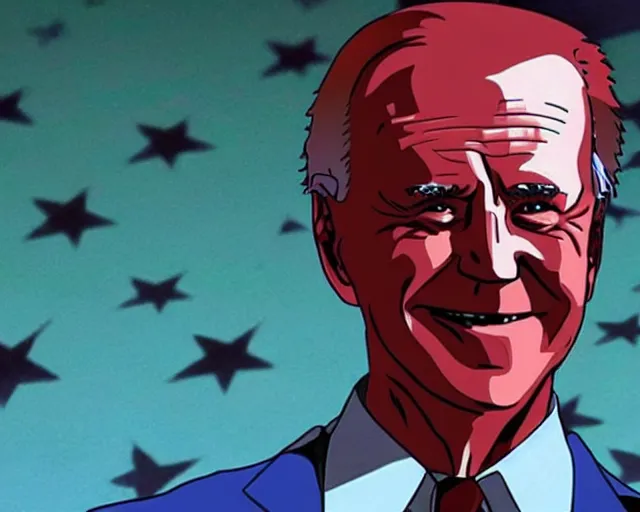 Prompt: “joe biden appearing in the anime neon genesis evangelion”