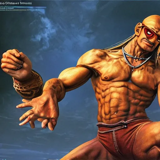 Image similar to john lennon as dhalsim street fighter, ultra realistic, concept art, intricate details, highly detailed, photorealistic, octane render, 8 k, unreal engine, art by frank frazetta, simon bisley, brom