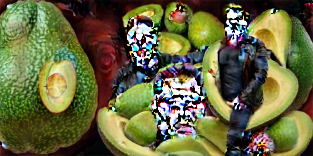 Image similar to elon musk inside of a giant avacado, elon musk sitting in a realistic avacado, hyper realistic, cinematic photogtaphy, fruit celebrity, avacado dream, elon musk dreams of sitting inside of avacados, avacado chairs, avacado halloween costumes, in a boxing ring, photography, cinematic lighting, dramatic feeling