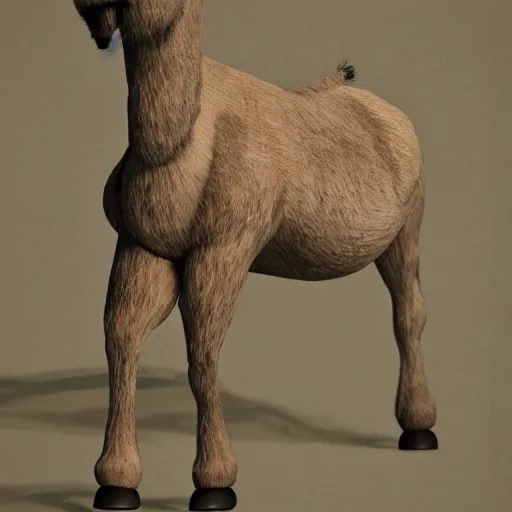 Image similar to a donkey with a man body, 8k