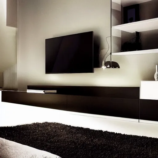 Image similar to minimal style tv furniture, modern architecture, high resolution