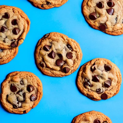 Prompt: chocolate chip cookies made of blue light
