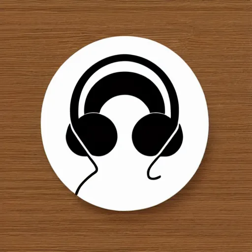 Image similar to svg sticker, centered, round-cropped, white-space-surrounding, Homder-Simpson listening to headphones, flat colors, vector art