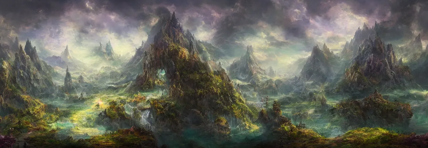 Image similar to photo of a fantasy landscape