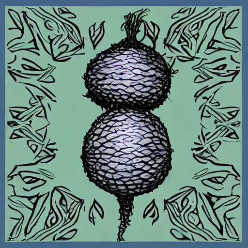 Image similar to Lovecraftian Giant Onion worshipped by a cult, digital art