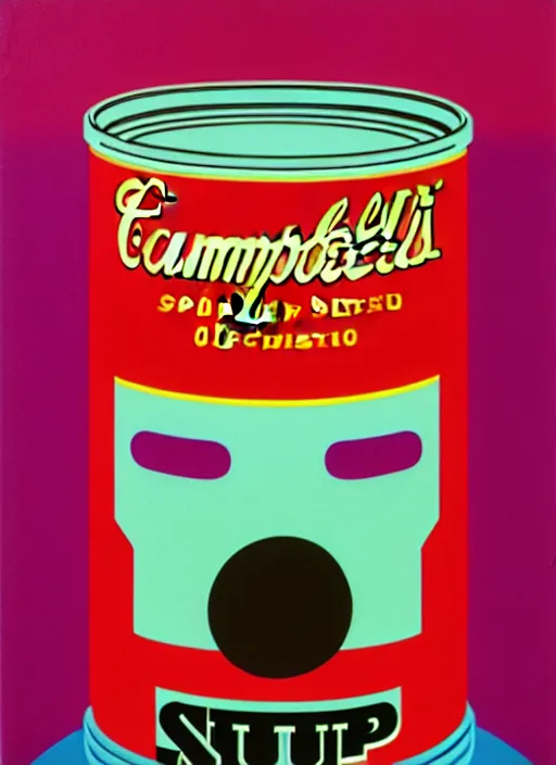 Prompt: campbell's soup by shusei nagaoka, kaws, david rudnick, airbrush on canvas, pastell colours, cell shaded, 8 k