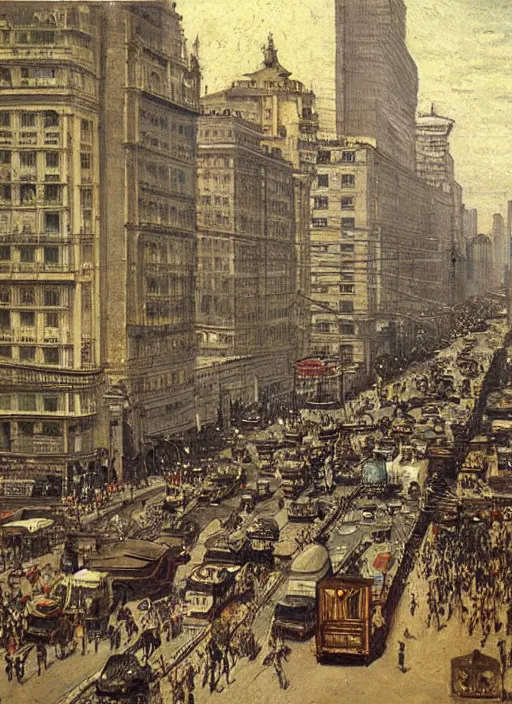 Image similar to avenida paulista in 1 8 9 0, very realistic beautiful painting, detailed, by candido portinari