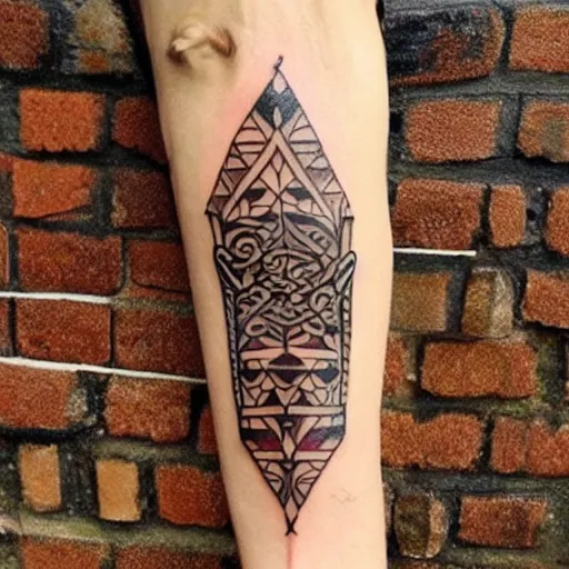 Image similar to tribal tattoo along forearm