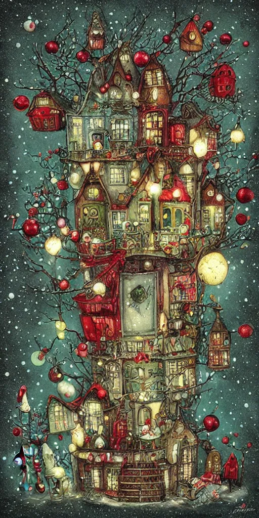 Image similar to a christmas candy scene by alexander jansson