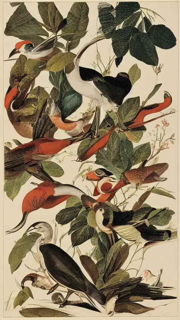 Prompt: a collection of abstract objects, illustration by john james audubon circa 1 8 3 8