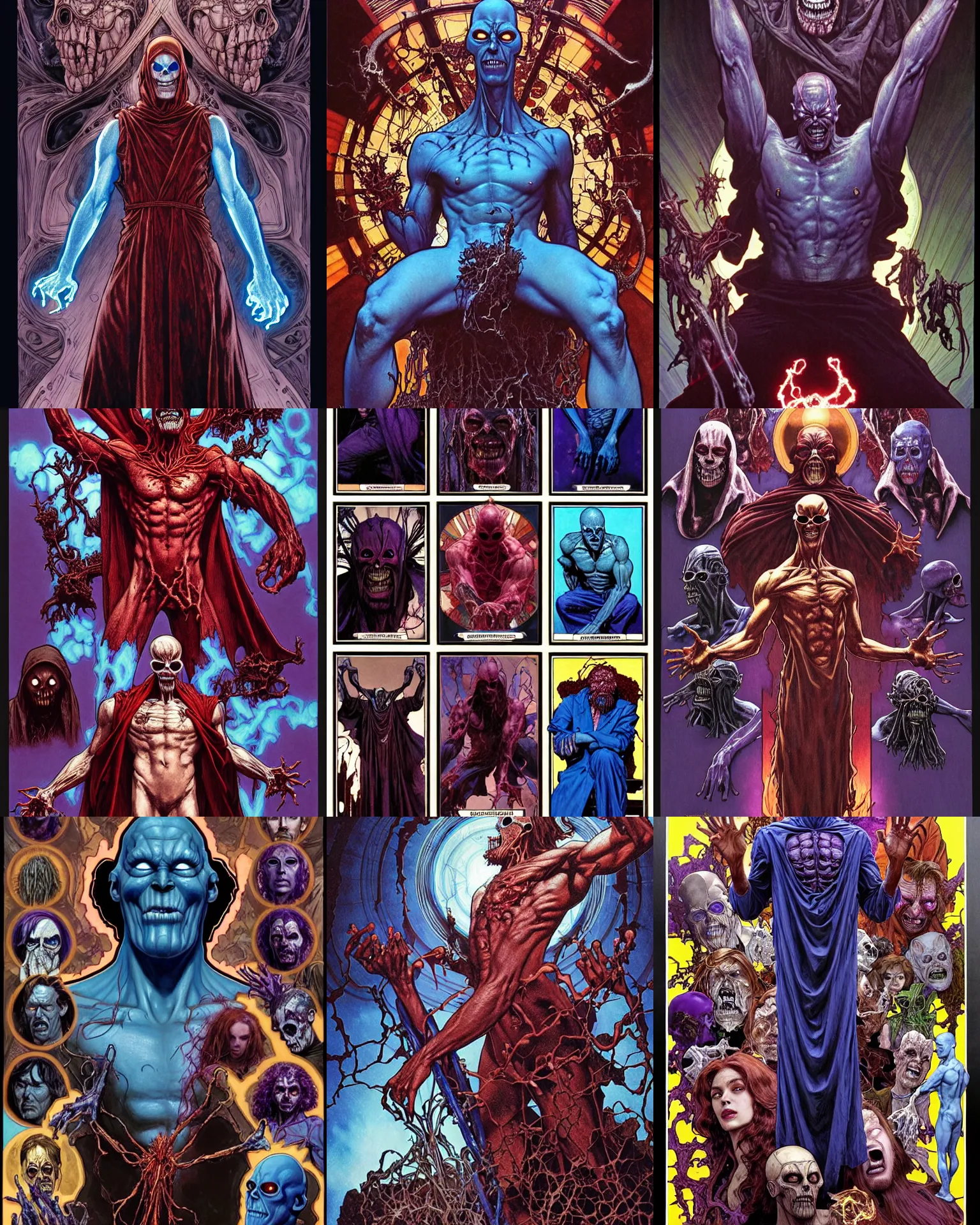 Prompt: the platonic ideal of 7 0 s antipsychotic ad of cletus kasady ultimate carnage thanos dementor doctor manhattan chtulu nazgul, detailed, intricate, hyperrealism, intense, scary, decay, dmt, art by brock hofer and artgerm and greg rutkowski and alphonse mucha