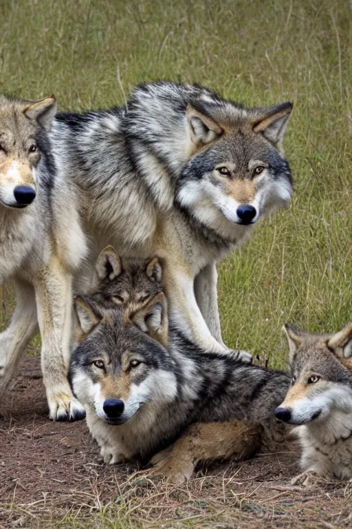 Image similar to wolf with cubs