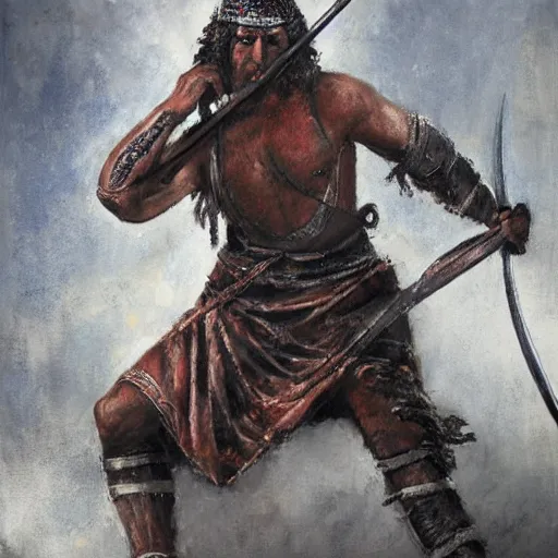 Image similar to warrior with a spear