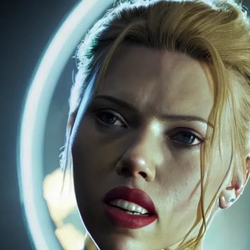 Prompt: highly detailed photo of scarlett johansson as a borg from star trek, movie still