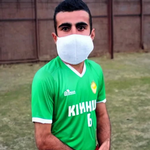 Image similar to kurdish eastern soccer player with face mask