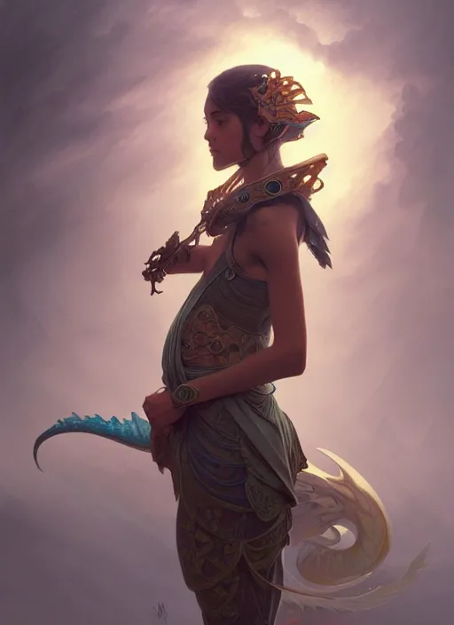 Image similar to young dragon turtle seeker, intricate, elegant, highly detailed, digital painting, artstation, concept art, smooth, sharp focus, illustration, art by artgerm and greg rutkowski and alphonse mucha, 8 k