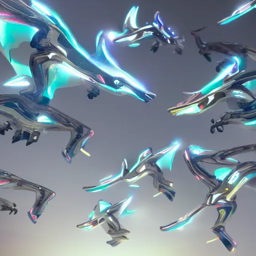 Prompt: a bunch of jorbles bumping a pogo skyline of transparent reflective celestial steeds, octane render, unreal engine, texture, 8 k