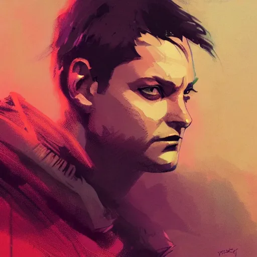 Image similar to portrait of Tobey Maguire, dramatic lighting, anime illustration by Greg rutkowski, yoji shinkawa, 4k, digital art, concept art, trending on artstation, アニメ, featured on pixiv