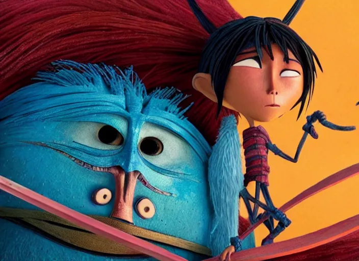 Image similar to A very high resolution image from a new movie, stop motion, Animated film Kubo, Kubo and the Two Strings, directed by wes anderson